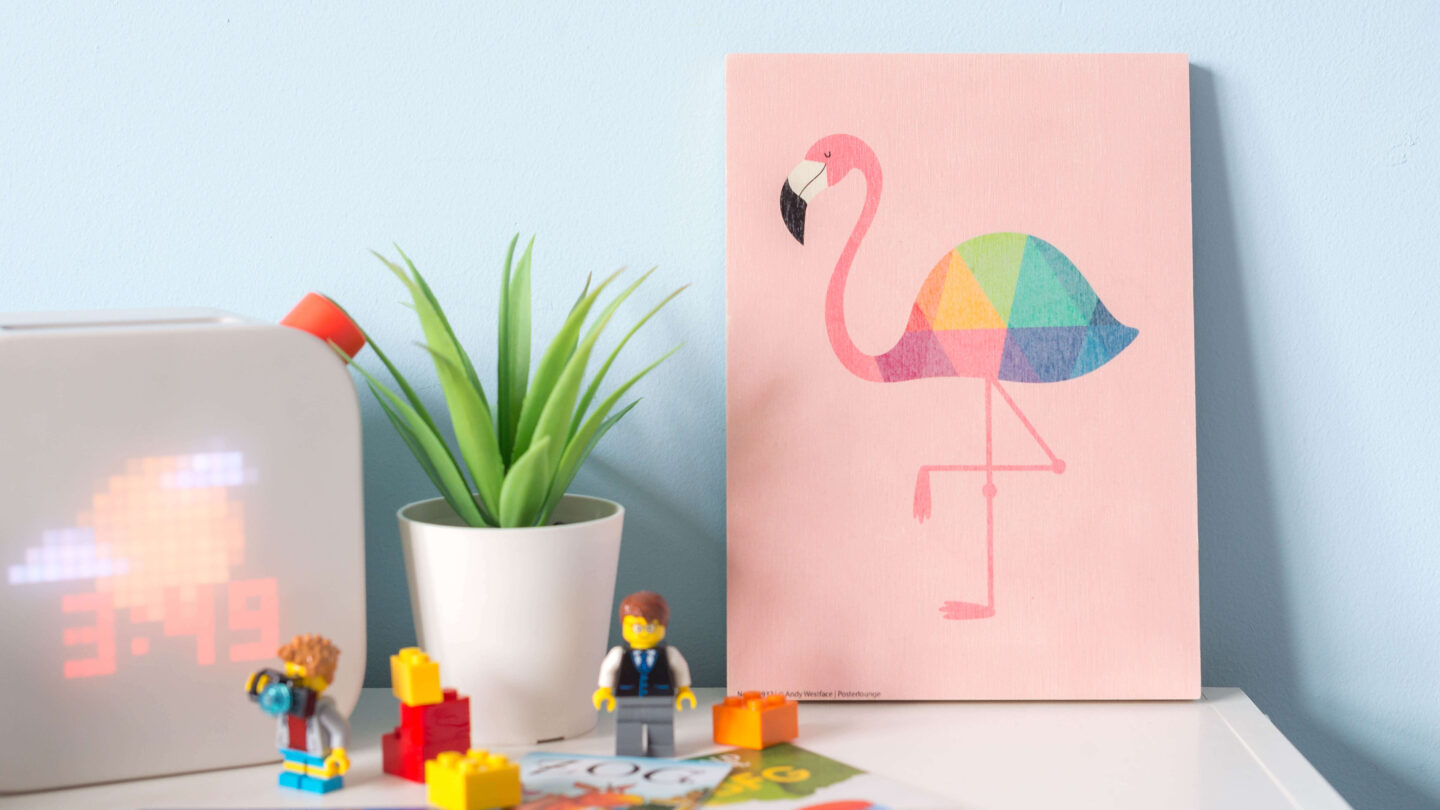 Posterlounge Children wallart rainbow Flamingp