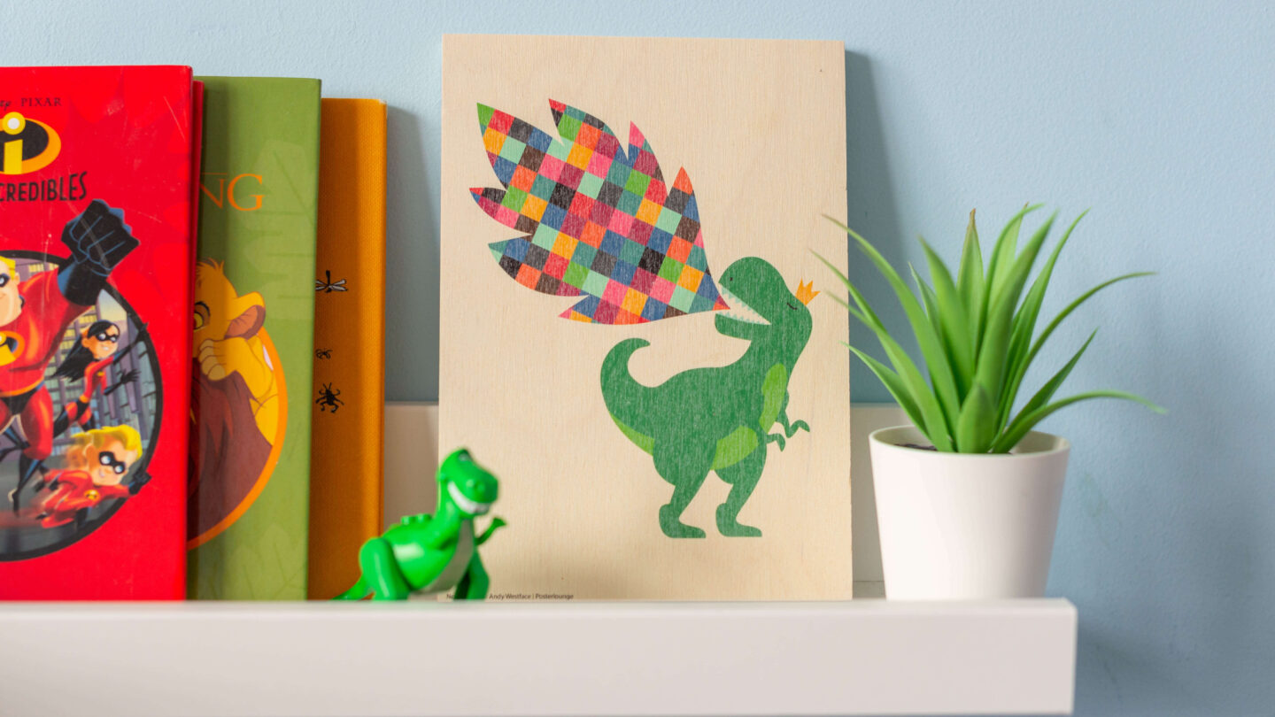 Posterlounge Rainbow Dinosaur